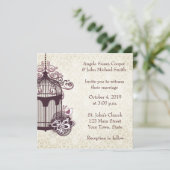 Invitation Cage d'oiseaux de prune, Damas (Debout devant)