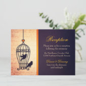 Invitation Cage d'oiseaux fantaisie avec réception en ruban o (Debout devant)