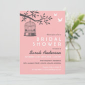 Invitation Cage d'oiseaux roses Russe Douche nuptiale invitat (Debout devant)