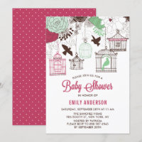 Cages d'oiseaux rustiques rouges et verts Baby sho