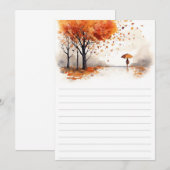 Invitation Cahier à reliure rigide Feuilles d'automne | Jou f (Devant / Derrière)