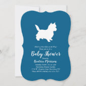 Invitation Cairn Terrier Chien Baby shower Blue Boy (Devant)