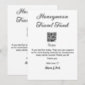 Invitation Caisse de lune de miel scannez le code QR ajoutez  (Devant / Derrière)