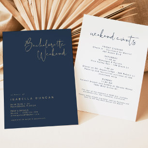 Invitation CAITLIN - Marine or Moderne minimaliste Bacheloret