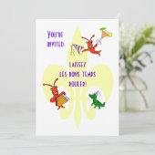 Invitation Cajun Crawfish et Alligator Fleur de Lis Party (Debout devant)