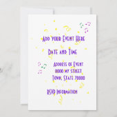 Invitation Cajun Crawfish et Alligator Fleur de Lis Party (Dos)