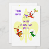 Invitation Cajun Crawfish et Alligator Fleur de Lis Party (Devant / Derrière)