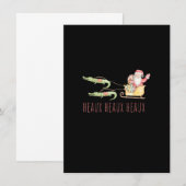 Invitation Cajun Père Noël Alligator Heaux Heaux Heaux Noël (Devant / Derrière)