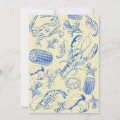 Invitation Cajun Seafood Boil - Southern Coastal Food Art (Dos)