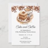 Invitation Cake and Coffee 50th Adult Birthday (Devant)