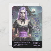 Invitation Cake & Chaos, Purple Goth Ado Fille Anniversaire (Devant)
