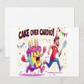 Invitation Cake Over Cardio Fundy Anniversaire (Devant / Derrière)