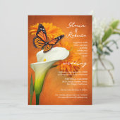 Invitation Cala Lily, Marigolds & Butterfly Mariage mexicain (Debout devant)