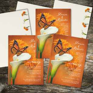 Invitation Cala Lily, Marigolds & Butterfly Mariage mexicain