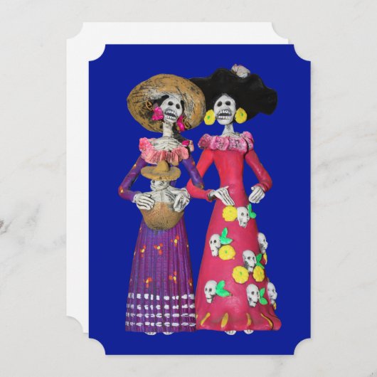 Invitation Calavera Amigas (Devant / Derrière)