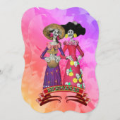 Invitation Calavera Amigas Dia De Los Muertos (Devant / Derrière)