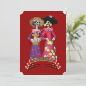 Invitation Calavera Hermanas (Debout devant)