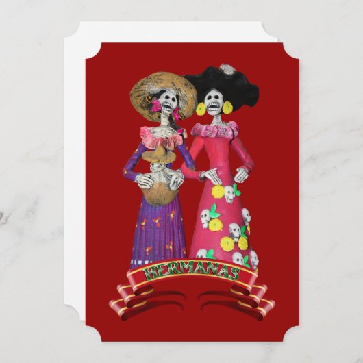 Invitation Calavera Hermanas (Devant / Derrière)