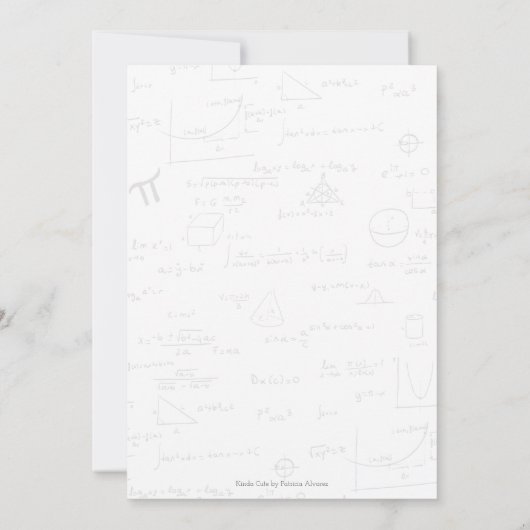 Invitation Calculateur de formules mathématiques mignonnes Fê (Dos)