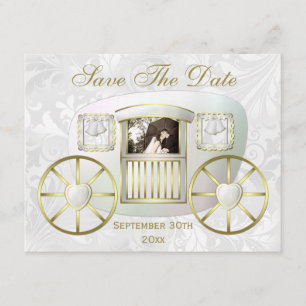 Invitation Calèche de mariage photo romantique Enregistrez la