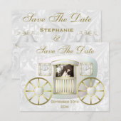 Invitation Calèche de mariage photo romantique Save the Date (Devant / Derrière)