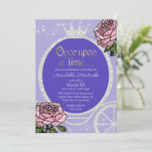 Invitation Calèche de princesse de conte de fées et roses de (Debout devant)