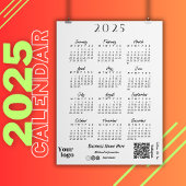 Invitation Calendrier 2025 Année Typographie de script blanc