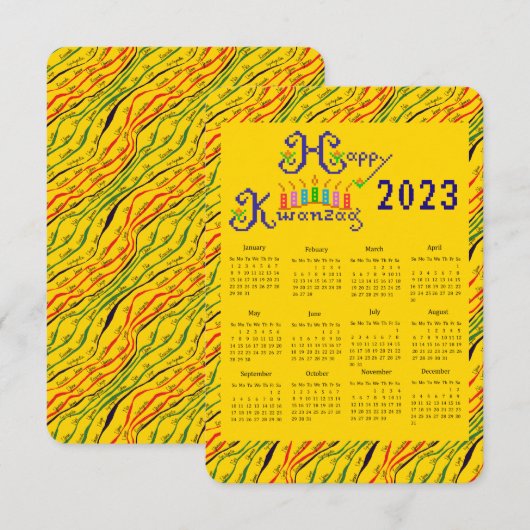 Invitation Calendrier à main Joyeux Kwanzaa (Devant / Derrière)