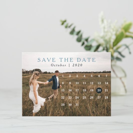 Invitation Calendrier classique photo multiple enregistrer la (Debout devant)