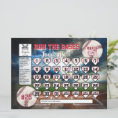 Invitation Calendrier de baseball modifiable collecte de fond (Debout devant)