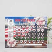 Invitation Calendrier de baseball modifiable collecte de fond (Debout devant)