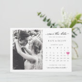 Invitation Calendrier de date de sauvegarde de code QR de pho (Debout devant)