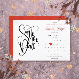 Invitation Calendrier de date de sauvegarde pour les 40 ans R
