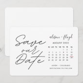 Invitation Calendrier de date d'enregistrement de script blan (Devant / Derrière)