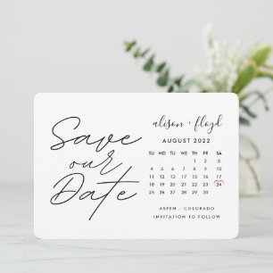 Invitation Calendrier de date d'enregistrement de script blan