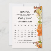 Invitation Calendrier de feuilles de citrouille d'automne dem (Devant)