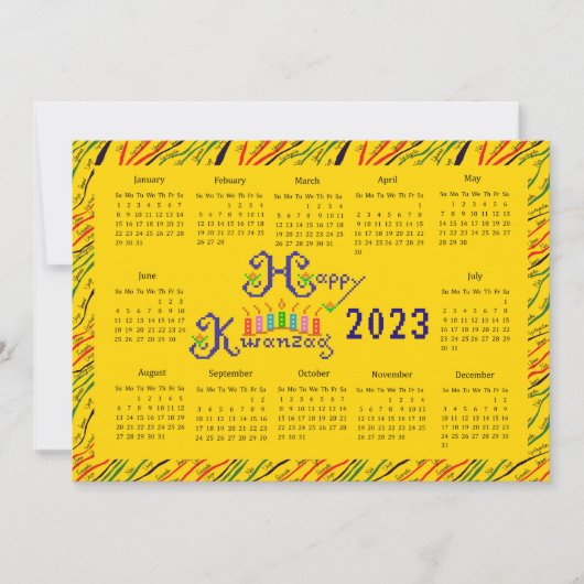 Invitation Calendrier de la main de Kwanzaa joyeux (Devant)