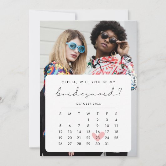 Invitation Calendrier de la proposition d'aide-mémoire photo (Devant)