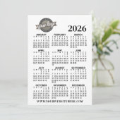 Invitation Calendrier de l'année complète avec logo de l'entr (Debout devant)