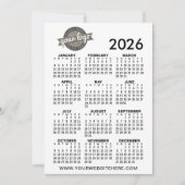 Invitation Calendrier de l'année complète avec logo de l'entr (Devant)