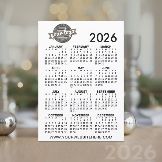 Invitation Calendrier de l'année complète avec logo de l'entr