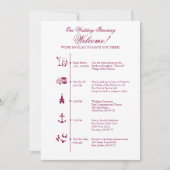 Invitation Calendrier de l'itinéraire de réception de mariage (Devant)