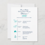 Invitation Calendrier de l'itinéraire de réception du mariage (Devant)