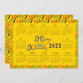 Invitation Calendrier de main de Kwanzaa joyeux (Devant / Derrière)