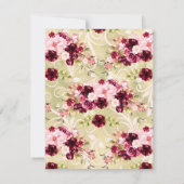 Invitation Calendrier de mariage à bordure florale rose Bourg (Dos)