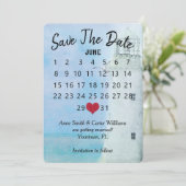 Invitation Calendrier de mariage à la date de sauvegarde Phar (Debout devant)