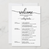 Invitation Calendrier de mariage de week-end Calligraphie élé (Devant)