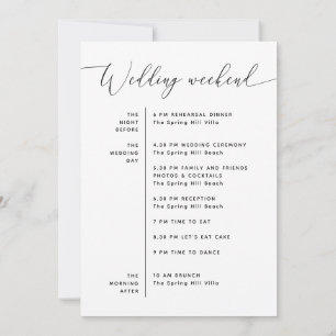 Invitation Calendrier de mariage minimaliste Chronologie du