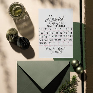 Invitation Calendrier de mariage personnalisé Date 