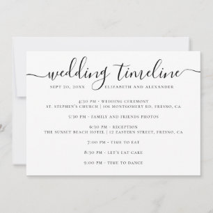 Invitation Calendrier de mariage Planning minimaliste moder
